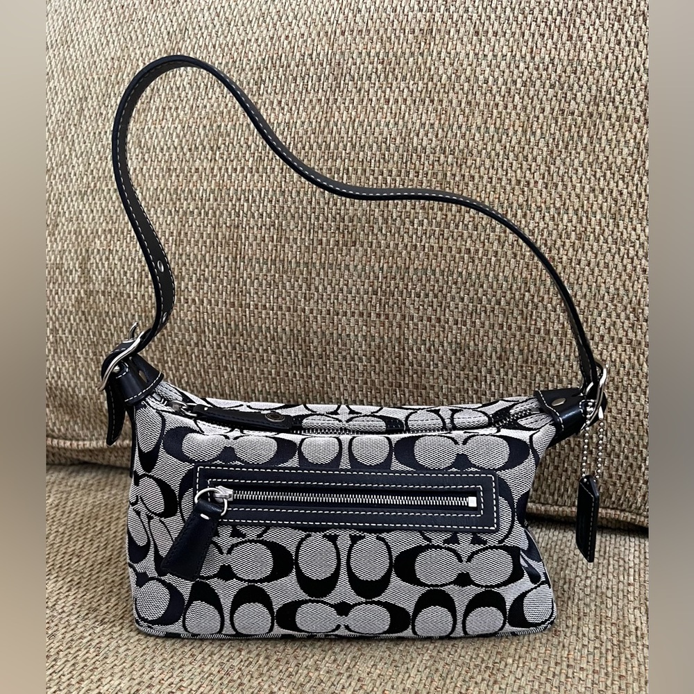 Coach Black Canvas Signature Shoulder Bag